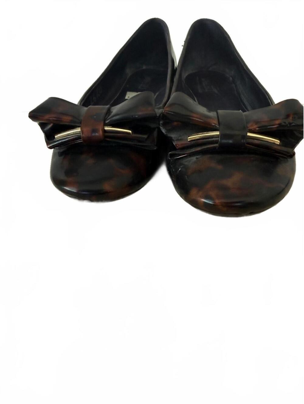 VANELi Women's Bow Accent Tortoise Pattern Ballet Flats Size 9.5M